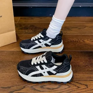 Women’s Shoes Breathable Mesh Korean Style Thick-soled Height-increasing Casual Chunky Sneakers
