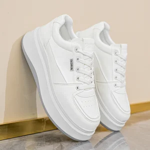 Women’s Shoes Breathable White Sneakers Versatile Heighten Sports Casual Skateboarding Shoes