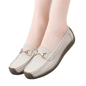 Womens Shoes Cross Border Plus Size Women’s Solid Color Spring Summer Casual Hollow Flat Slip On Mom Shoes Comfortable Loafers