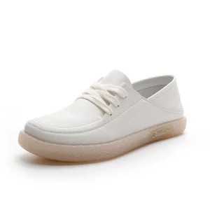 Women’s Shoes Flat White Shoes British Loafers Simple and Comfortable Lazy Shoes Easy To Step On