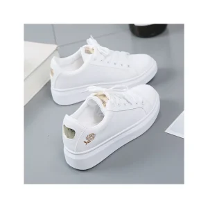 Women’s Shoes Leather Ventilated Sports Style Casual Board Chunky Shoes Students Low Top Small White Shoes