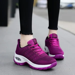Women’s Shoes Multi-color Casual Air Cushion Fly Weaving Sports Walking Shoes Breathable Sports Shoes Versatile Flat Shoes