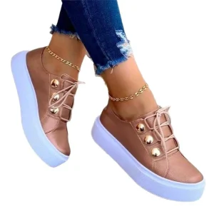 Women’s Shoes New Autumn Leisure One-Foot Round-Toe Loafers White Shoes