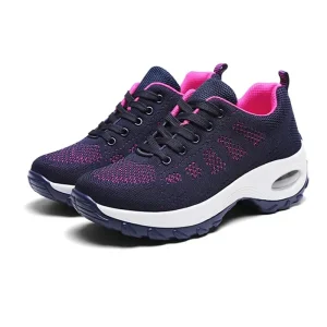Women’s Shoes New Sports Thick Sole Mesh Shoes Summer Air Cushion Breathable Running Walking Shoes Sneakers