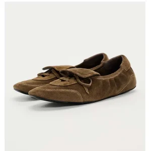 Women’s Shoes Old Money Style Retro Brown Single Shoes Flat Lazy Bean Shoes Anti suede Leather One foot Loafers