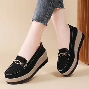 Women’s Shoes PlusSize Autumn Height Increasing Thick-Soled Platform Slip-On Lightweight Stylish Versatile