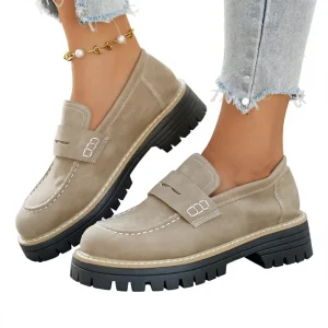 Women’s Shoes Simple Outdoor Jogging Breathable Spring Heightened Anti slip Faux Suede Upper Rubber Sole Single Shoes