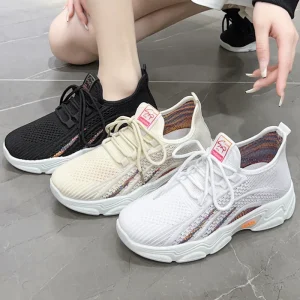 Women’s Shoes Spring Autumn New Korean Style Trendy Sneakers Thick Sole Height Increasing Casual Single layer Breathable