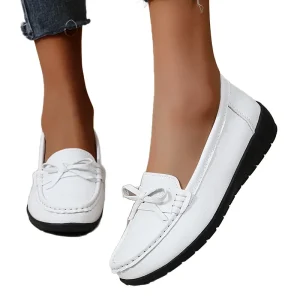Womens Shoes Spring Autumn New Women’s Nurse Shoes Casual Flat Single Loafers with Slip-On Closure Ladies Shoes