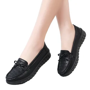 Women’s Shoes Spring and Autumn Women’s Flat Shoes Casual Slip On Thick Soled Work Shoes Mom Shoes Loafers Non Slip