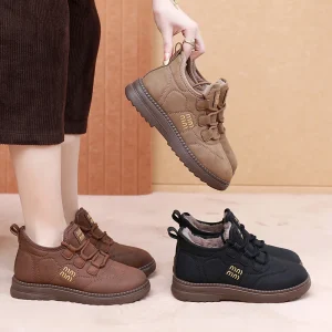 Women’s Shoes Winter Fleece Lined Thickened Warm Snow Boots Comfortable Non-Slip Cross-Border Non-Tiring Mom Shoes