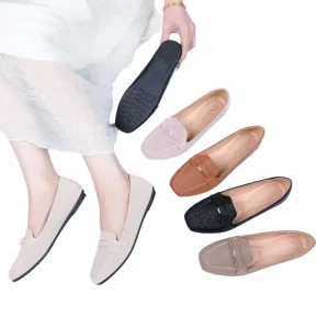 Women’s Shoes Women’s Sandals Summer Office Moccasin Loafers Breathable Oxford Sneaker Flat Casual Shoes with Soft PU Insole
