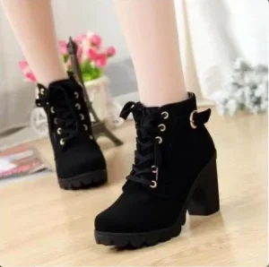 Women’s Short Boots with Thick Heels and Comfortable Fit Plus Size for Summer and Autumn