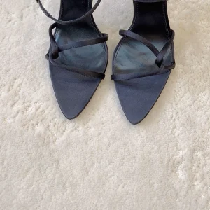 Women’s Silk High Heels Genuine Leather Sandals Women Heel Shoes