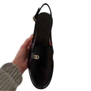 Women’s Slingback Loafers Solid Comfortable Sheepskin Upper Genuine Leather Lining Closed Toe Ankle Strap Spring Summer