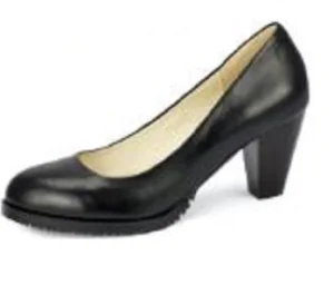 Women’s Slip-On Square Heel Ankle Office Pumps Stylish Summer Autumn Work Shoes Lighted Genuine Leather Lining Print Pattern