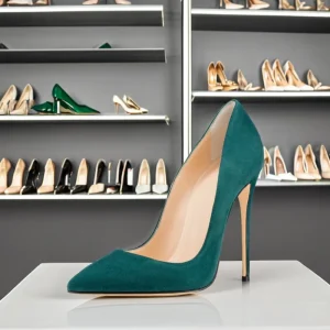 Women’s Slip On Summer Stiletto Heel Dress Shoes Plus Size Suede Upper Thin Heel Rubber