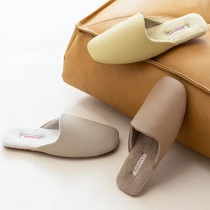 Women’s Slip on Fuzzy Winter House PU Memory Foam Warm Loafers Plush Hotel Slippers Light Weight Flat for Indoor Outdoor