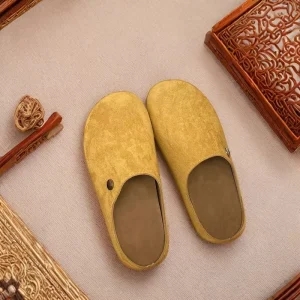 Women’s Slip on Mules Retro Summer Indoor/Outdoor Slides Casual Closed Toe Slippers PVC Outsole Ventilated Design