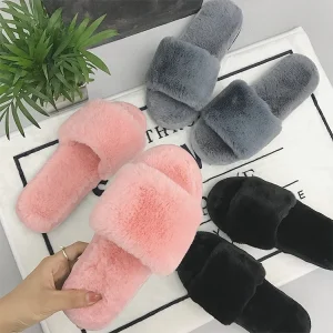 Women’s Slippers Mules Warm Comfortable Sheepskin Lamb Fur Slipper
