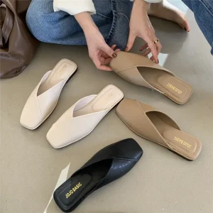 Women’s Slippers for Outdoor Wear Summer Half Slipper Women’s Shoes Fashionable Mule Shoes
