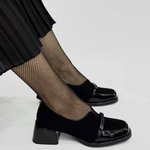 Women’s Smooth Suede Loafers With Patchwork Design Round Toe Comfortable Anti Slip Slip On Formal Leather Shoes