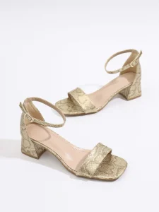 Women’s Snake patterned Chunky Platform Square toe High heeled Sandals