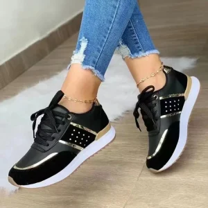 New European American Plus Size Sports Leisure Shoes Summer Thick Soled Breathable Women’s Sports Shoes