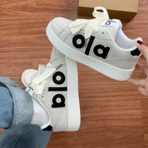 Women’s Sneakers Lightweight Breathable Sports Shoes Color Block Lace Up Non Slip Skateboarding Footwear