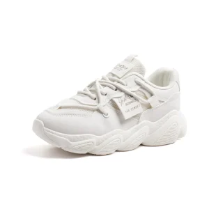 Women’s Sneakers Low Top Mesh Thick Sole Height Increasing Wear Resistant Outdoor Sports Shoes