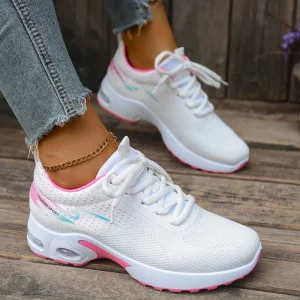 Women’s Sneakers Running Shoes Fashionable Stylish Large Size Single-layer for Upper Front Laces Breathable Lightweight
