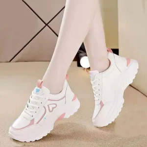 Women’s Sneakers Spring Autumn New Four Seasons Casual Running Shoes Korean Style Artificial PU Upper Lightweight Shoes