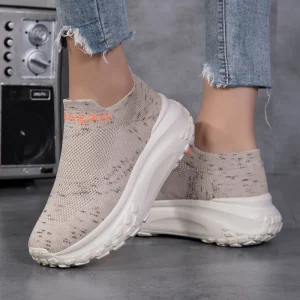 Women’s Sock Sneakers Platform Shoes Closed Fly Knit Upper EVA Outsole Lightweight Breathable Slip-On Closure Autumn All Seasons