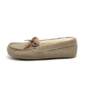 Women’s Soft Double Face Genuine Leather Flat Loafers Casual Walking Moccasins Closed Shoes for Autumn Winter Spring