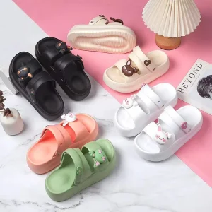 Women’s Soft EVA Cartoon Slippers Summer Beach Thick Platform Sandals Home Use Woman’s Slippers Open Toe Eva Sandals