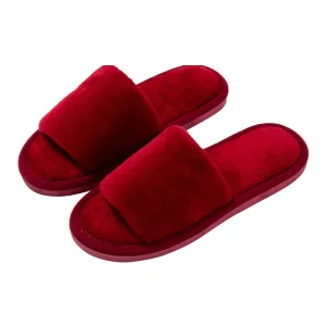 Women’s Soft Faux Fur Massage Slippers Fashionable Comfortable Warm Bedroom Shoes for Winter
