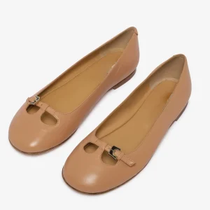 Women’s Soft Leather Ballet Flats Summer Fashion Special Design Light Anti-Slip Toe Slip-On Closure Spring