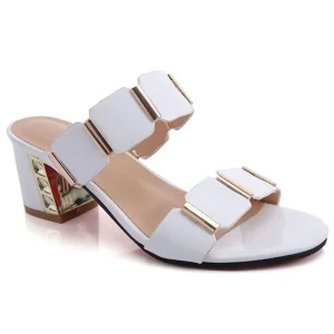 Women’s Soft Thick Heel Sandals and Slipper Square High Heels Shoes