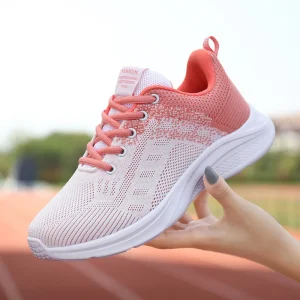 Women’s Sport Sneakers Running Walking Style Shoes Summer Breathable Knit Tennis Shoes Sport Shoes Athletic Trainers