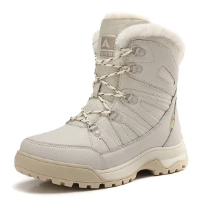 Women’s Sports Outdoor Boots Large Size Waterproof Lightweight Plush Warm Thermal Anti Slip
