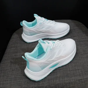 Women’s Sporty Spring Drop Running Sneakers Lace Up Casual All Day Comfort Breathable Mesh Walking Shoes EVA Midsole Cushioning