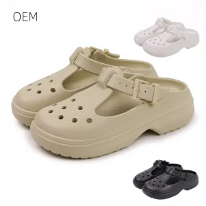 Women’s Spring 4.5cm Thick-Soled EVA Garden Clog Shoes Custom Logo Breathable Flat Heel-Lifting Outsoles Anti-Slip Outdoor Beach