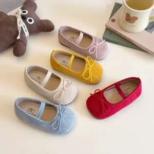 Women’s Spring And Summer Bow Cute Girl Princess Fashion Shoes Comfortable Soft Sole Closed Toe With Platform