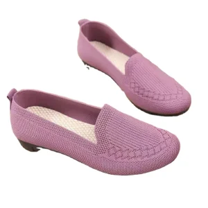 Women’s Spring Autumn Casual Shoes Newest Design Flying Weave Canvas Soft Sole Anti Slippery Custom Flat Breathable Cloth Shoes