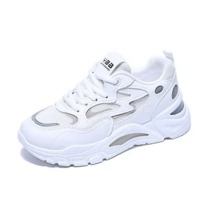 Women’s Spring Autumn Chunky Mesh Sneakers Breathable Lightweight Comfortable Sports Cushioned Tennis Safety Shoes