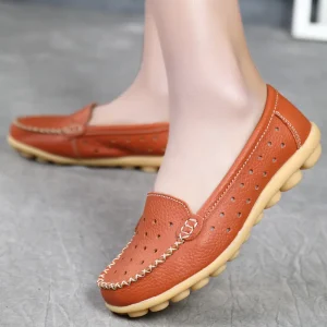 Women’s Spring Autumn Genuine Leather Flats Slip on Loafers Moccasins