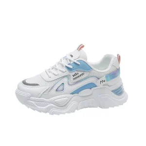 Women’s Spring Autumn Running Shoes Trendy Casual Sports Lace Up Thick Soled Mesh Upper Printed Height Increasing Inspired