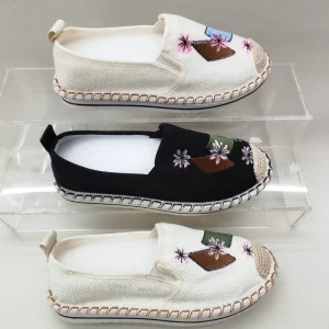 Women’s Spring Casual Slip On Espadrilles Flats Breathable Canvas Embroidery Lightweight Walking Shoes New Arrival OEM Custom