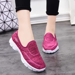 Women’s Spring Fabric Casual Shoes Breathable Light Lace-Up Air Cushion Sports Sneakers