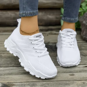 Women’s Spring Sports Shoes Breathable for Mesh Lace Up Minimalist New Fashion Versatile Running Casual Shoes Factory Outlet